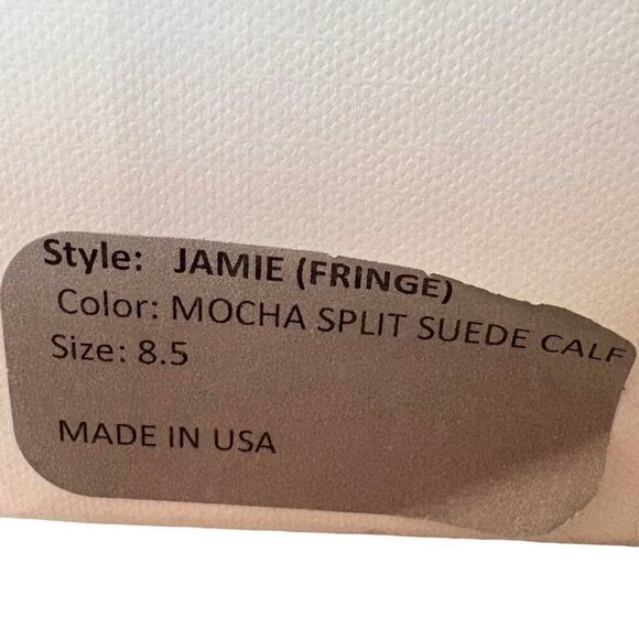 NewbarK Jamie Mocha Split Suede Fringe Lace-Up Ankle Bootie Women’s Size 8.5 - Picture 6 of 6